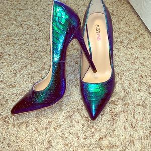 Green/blue heels